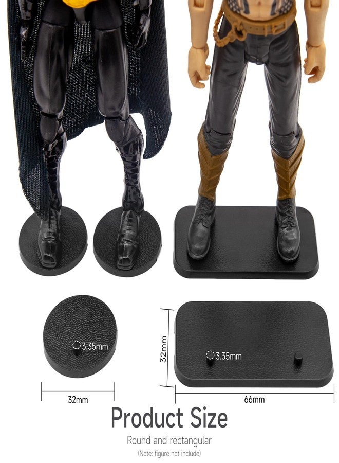 DisplayMore 32 Pieces 6 inch Action Figure Stand,Support Display Stands With Peg,Compatible with 1/12 Scale Marvel Legends /DC/ GI Joe/ MOTU Figure Toy (32PCS-Black-Square & Round) - Image 3
